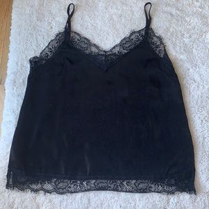 Lace Trim Black Tank !